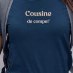 T-Shirt Bleu Marine Cousine de compet' Pour femme-1