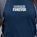 T-Shirt Bleu Marine Cousine forever face Pour femme-1