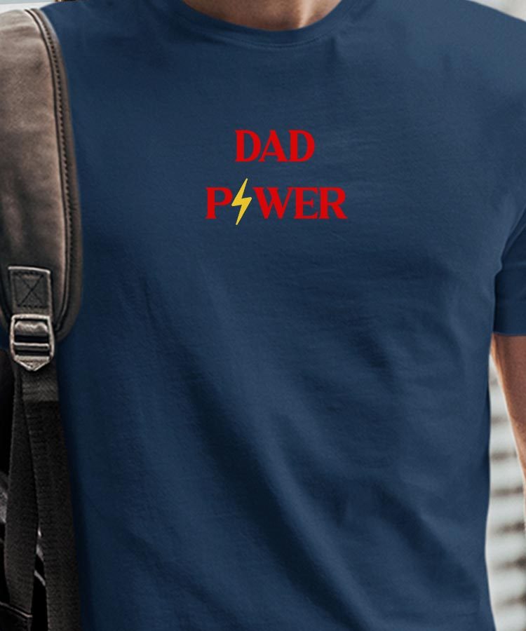 T-Shirt Bleu Marine Dad Power Pour homme-1