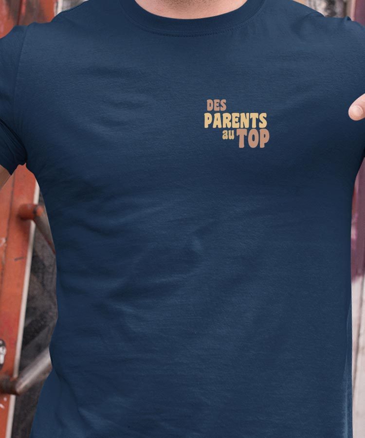 T-Shirt Bleu Marine Des Parents au top Pour homme-1