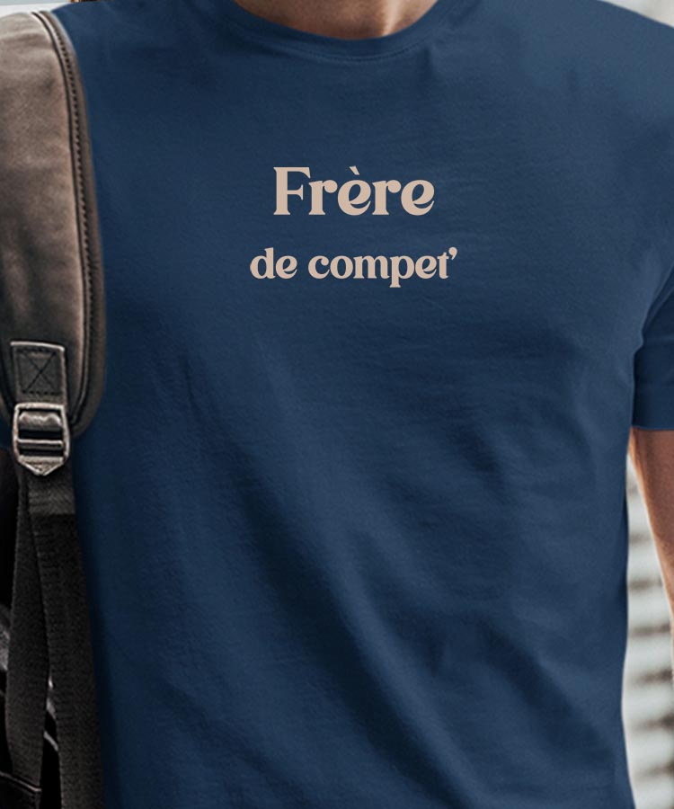 T-Shirt Bleu Marine Frère de compet' Pour homme-1