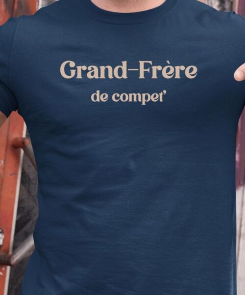 T-Shirt Bleu Marine Grand-Frère de compet’ Pour homme-1