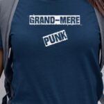 T-Shirt Bleu Marine Grand-Mere PUNK Pour femme-1