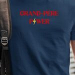 T-Shirt Bleu Marine Grand-Père Power Pour homme-1