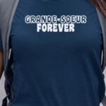 T-Shirt Bleu Marine Grande-Soeur forever face Pour femme-1