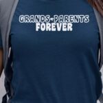 T-Shirt Bleu Marine Grands-Parents forever face Pour femme-1
