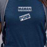 T-Shirt Bleu Marine Maman PUNK Pour femme-1