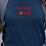 T-Shirt Bleu Marine Maman Power Pour femme-1
