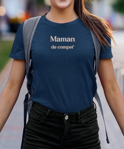 T-Shirt Bleu Marine Maman de compet' Pour femme-2