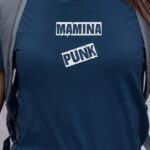 T-Shirt Bleu Marine Mamina PUNK Pour femme-1