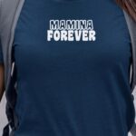 T-Shirt Bleu Marine Mamina forever face Pour femme-1