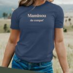 T-Shirt Bleu Marine Maminou de compet' Pour femme-2