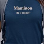 T-Shirt Bleu Marine Maminou de compet' Pour femme-1