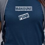 T-Shirt Bleu Marine Manoune PUNK Pour femme-1