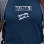 T-Shirt Bleu Marine Marraine PUNK Pour femme-1
