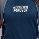 T-Shirt Bleu Marine Marraine forever face Pour femme-1