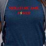 T-Shirt Bleu Marine Meilleure Amie Power Pour femme-1