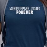 T-Shirt Bleu Marine Meilleure Amie forever face Pour femme-1