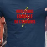 T-Shirt Bleu Marine Meilleure Famille de l'univers Pour homme-1