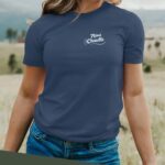 T-Shirt Bleu Marine Mémé Chouette face Pour femme-2