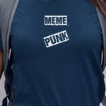 T-Shirt Bleu Marine Meme PUNK Pour femme-1