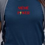 T-Shirt Bleu Marine Mémé Power Pour femme-1