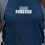 T-Shirt Bleu Marine Mom forever face Pour femme-1