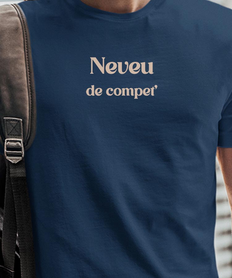 T-Shirt Bleu Marine Neveu de compet' Pour homme-1