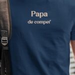 T-Shirt Bleu Marine Papa de compet' Pour homme-1