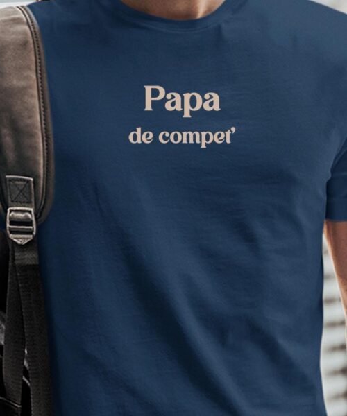 T-Shirt Bleu Marine Papa de compet' Pour homme-1