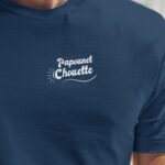 T-Shirt Bleu Marine Papounet Chouette face Pour homme-1