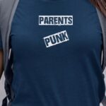 T-Shirt Bleu Marine Parents PUNK Pour femme-1