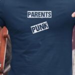 T-Shirt Bleu Marine Parents PUNK Pour homme-1