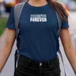 T-Shirt Bleu Marine Parents forever face Pour femme-2