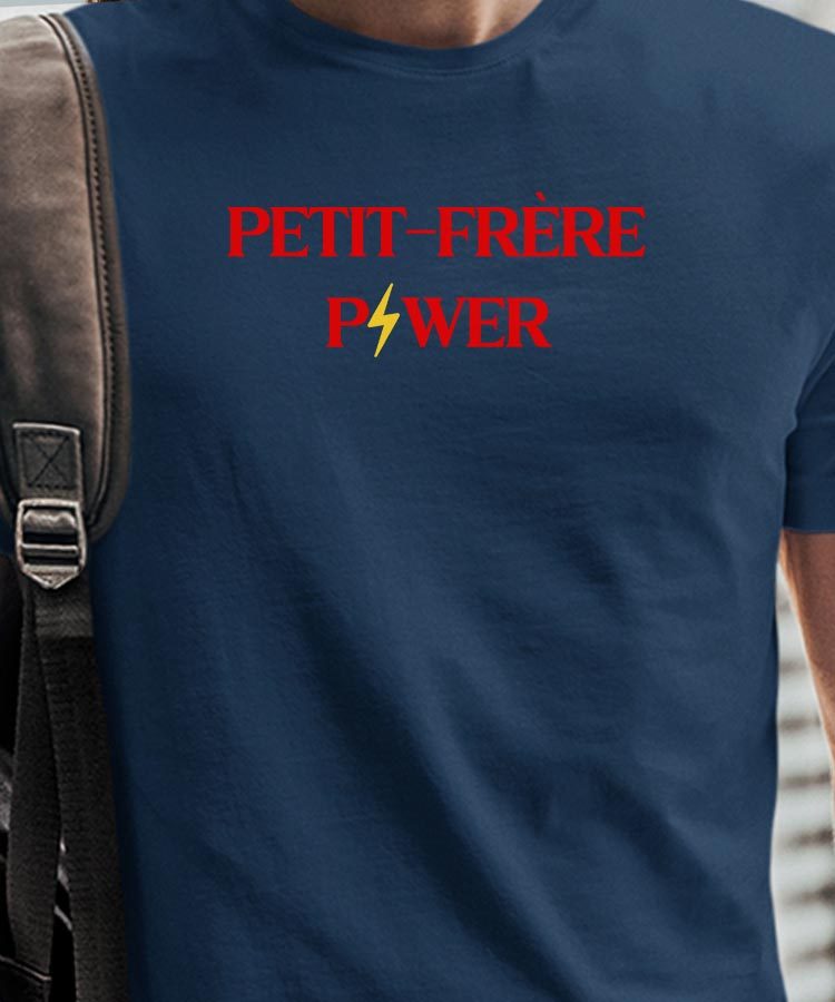 T-Shirt Bleu Marine Petit-Frère Power Pour homme-1