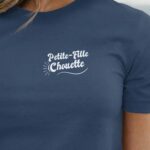 T-Shirt Bleu Marine Petite-Fille Chouette face Pour femme-1