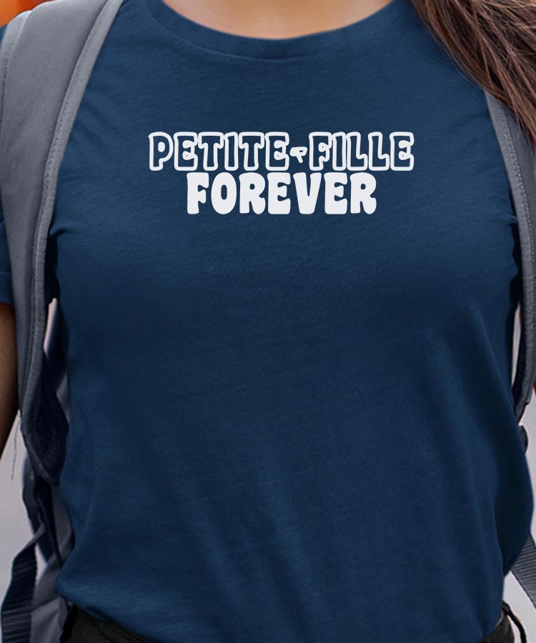 T-Shirt Bleu Marine Petite-Fille forever face Pour femme-1