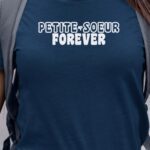 T-Shirt Bleu Marine Petite-Soeur forever face Pour femme-1