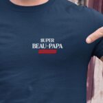 T-Shirt Bleu Marine Super Beau-Papa édition limitée Pour homme-1