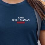 T-Shirt Bleu Marine Super Belle-Maman édition limitée Pour femme-1