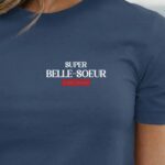 T-Shirt Bleu Marine Super Belle-Soeur édition limitée Pour femme-1