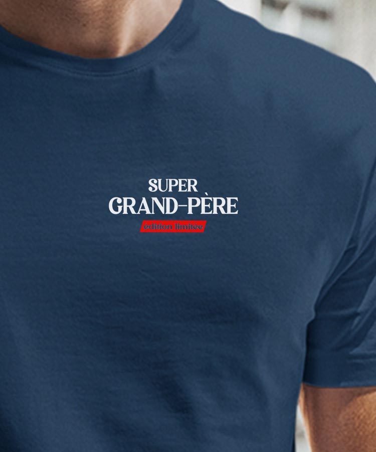 T-Shirt Bleu Marine Super Grand-Père édition limitée Pour homme-1