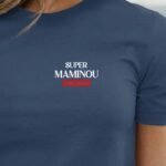T-Shirt Bleu Marine Super Maminou édition limitée Pour femme-1