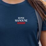 T-Shirt Bleu Marine Super Manoune édition limitée Pour femme-1
