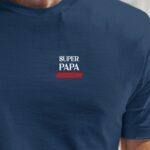 T-Shirt Bleu Marine Super Papa édition limitée Pour homme-1