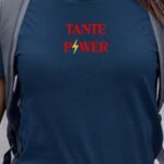 T-Shirt Bleu Marine Tante Power Pour femme-1