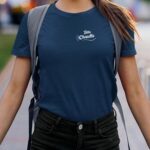 T-Shirt Bleu Marine Tata Chouette face Pour femme-2