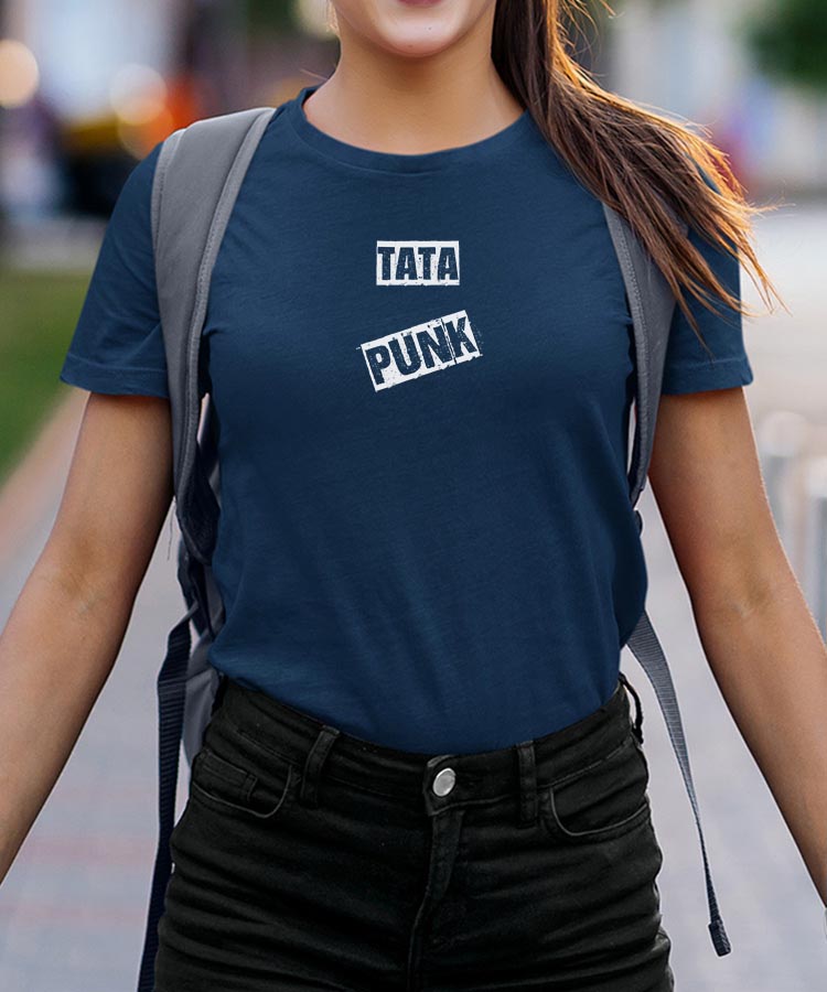 T-Shirt Bleu Marine Tata PUNK Pour femme-2