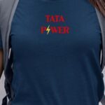 T-Shirt Bleu Marine Tata Power Pour femme-1
