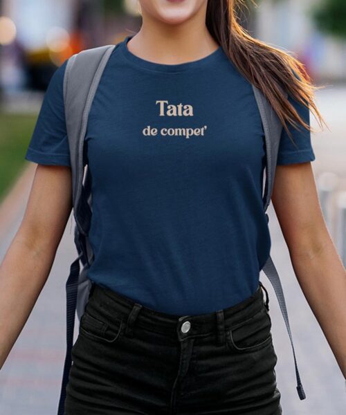 T-Shirt Bleu Marine Tata de compet' Pour femme-2